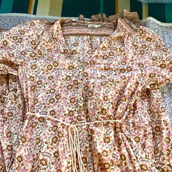 Faherty Women’s Orinda Floral Peasant Sleeve Bohemian Maxi Sundress | Size S - Picture 2 of 10